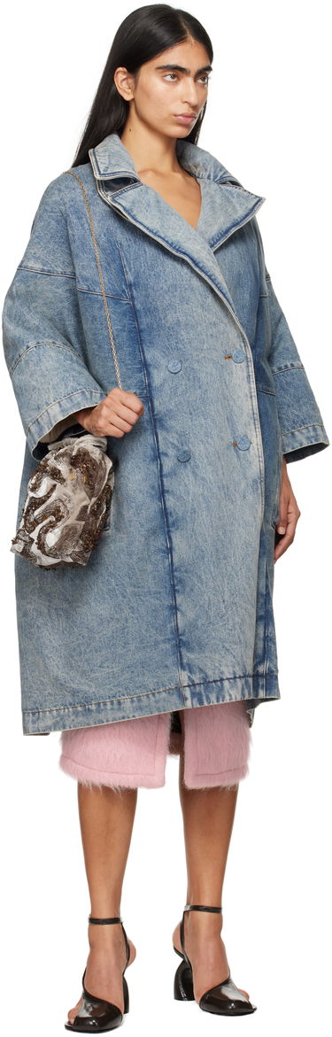 Kabáty Dries Van Noten Dries Van Noten Long Denim Coat Modrá | 242-010221-9390, 3