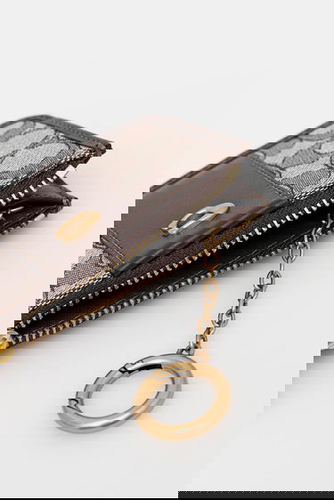 Peňaženka Coach Monogrammed Zippered Card Case with Key Ring Hnedá | CCD13, 3