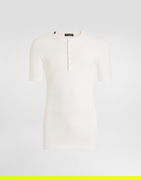 Ribbed Serafino Cotton T-shirt