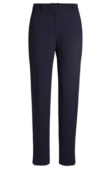 Nohavice BOSS Slim-Fit Stretch Trousers Navy | 50534616, 0