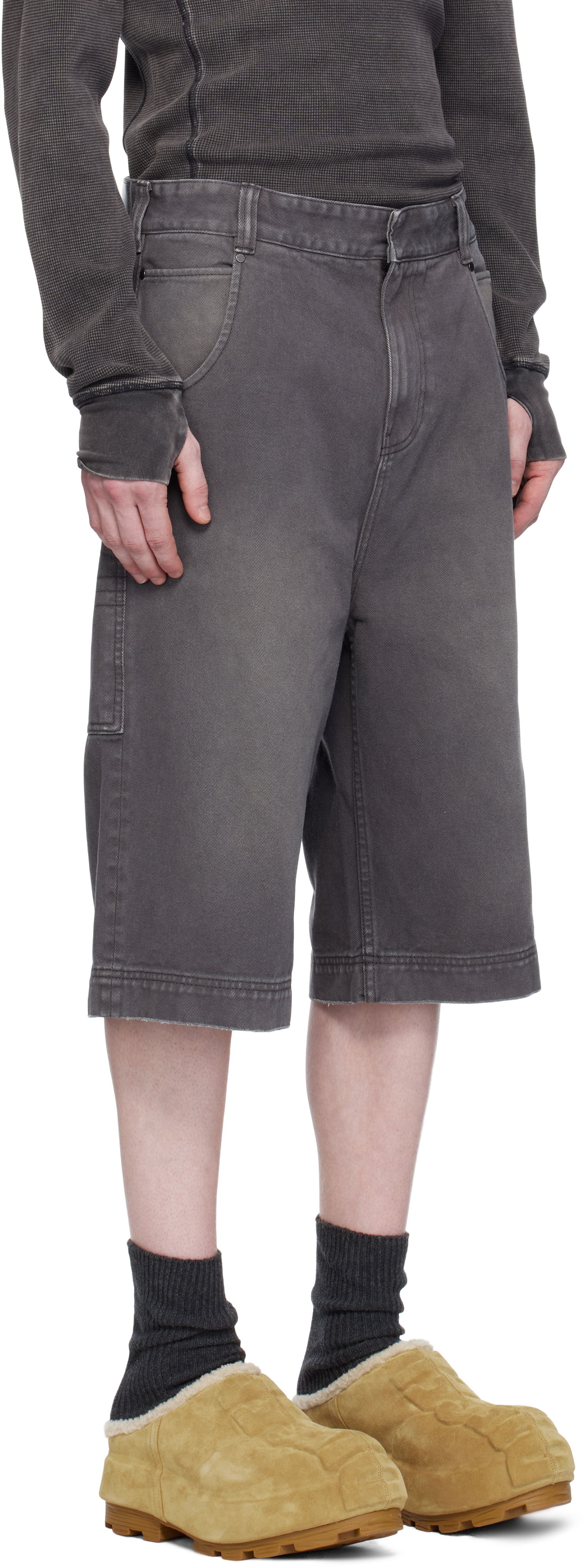 Šortky Entire Studios Entire Studios D Denim Shorts Šedá | ES2570SL, 1