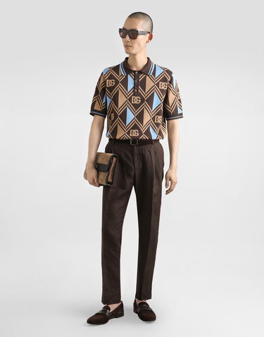 Polo tričko Dolce & Gabbana Dolce & Gabbana Cotton-Jacquard Piqué Polo Shirt Hnedá | GXZ89TJBCHBM9495, 1