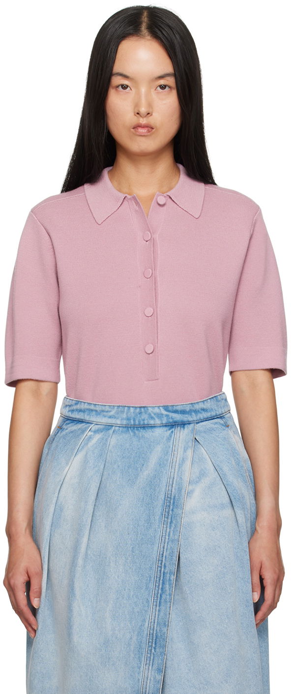 Polo tričko Dries Van Noten Merino Wool Polo Ružová | 242-011207-9700, 0