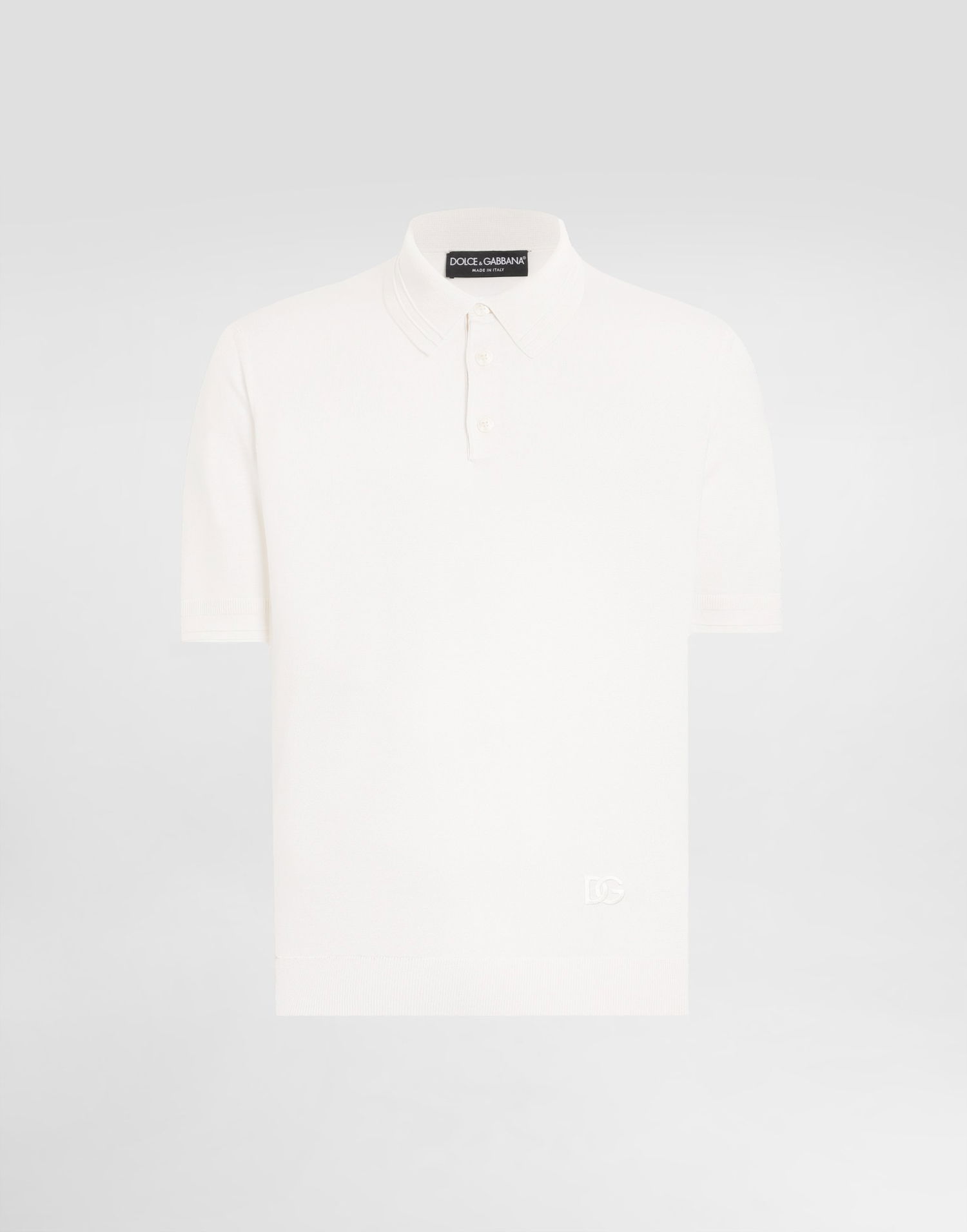Polo tričko Dolce & Gabbana Dolce & Gabbana Satin Silk Polo Shirt Biela | GXZ02ZJBSLVW0800, 0