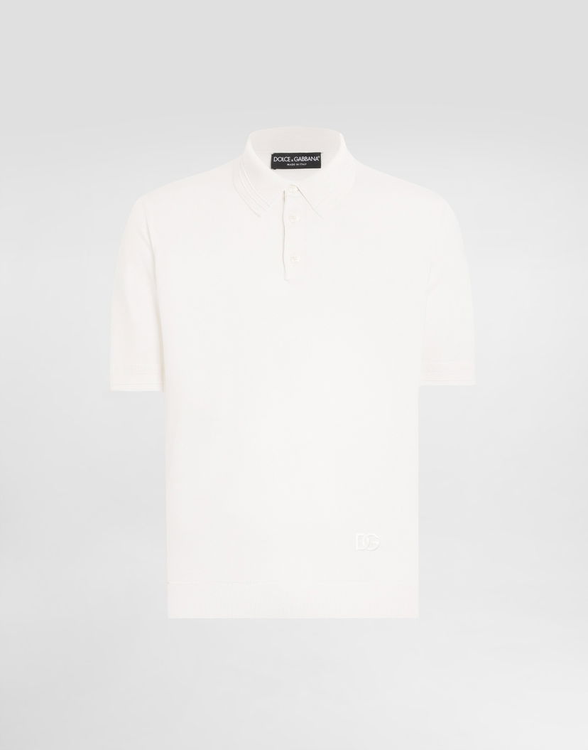 Polo tričko Dolce & Gabbana Dolce & Gabbana Satin Silk Polo Shirt Biela | GXZ02ZJBSLVW0800