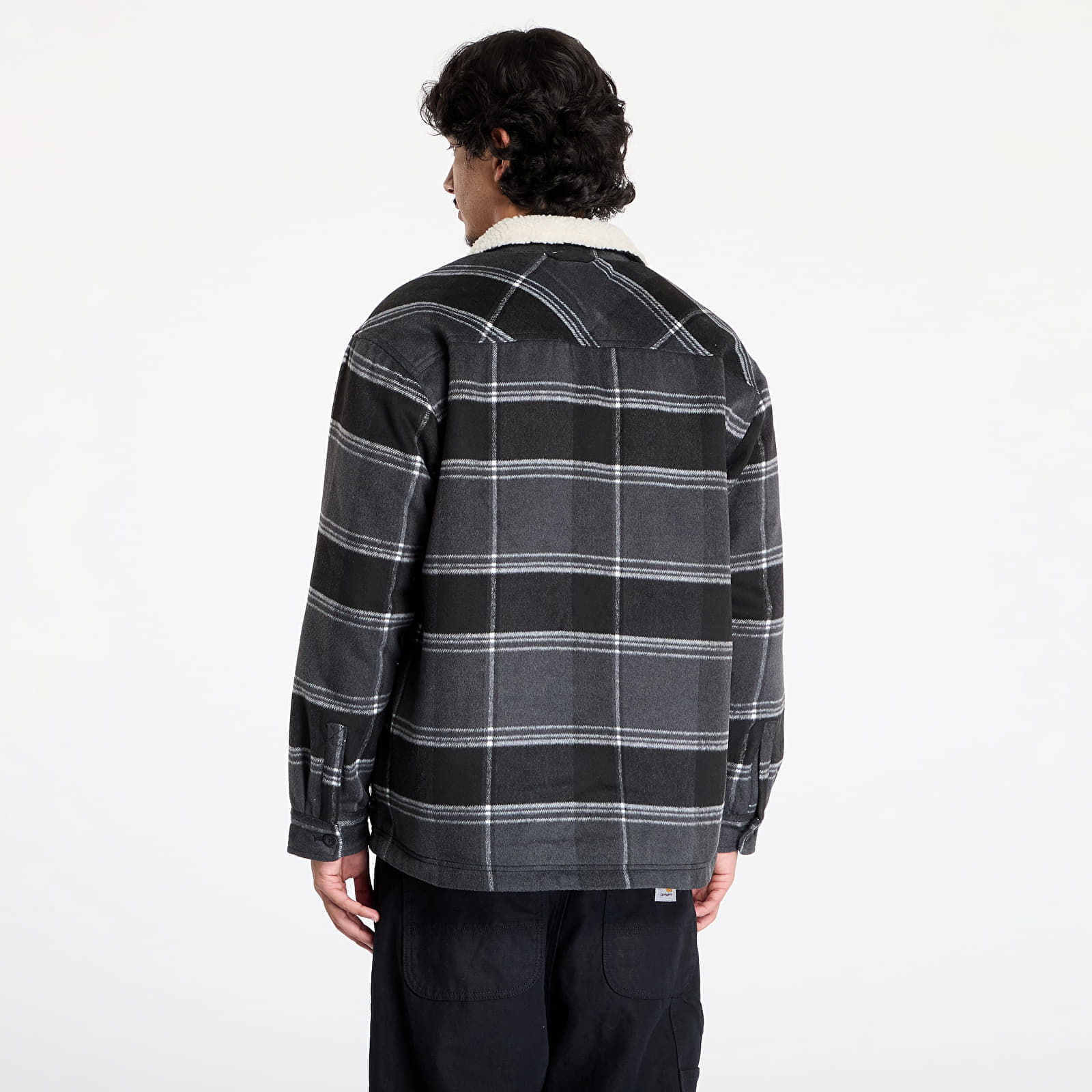 Check Sherpa Overshirt Black Check