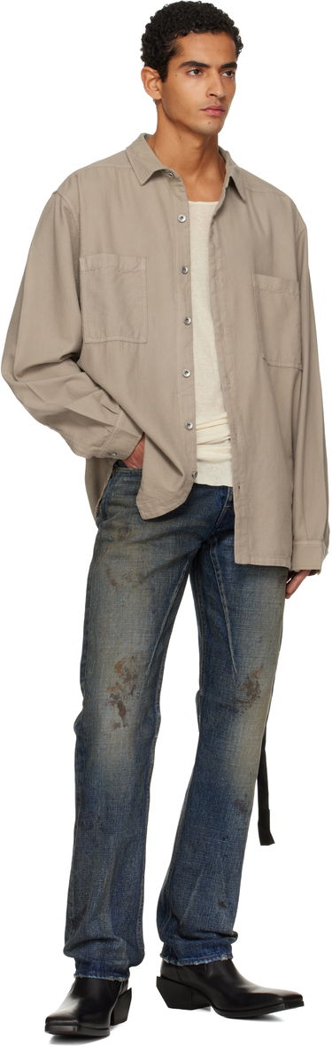 Košeľa Rick Owens DRKSHDW Concordians Jumbo Button-Up Shirt Béžová | DU02E7299 CFL, 3