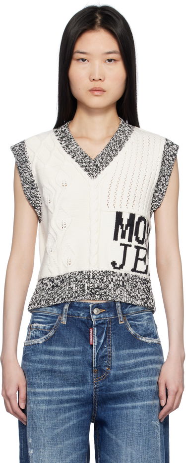 Sveter Moschino Moschino Jeans Urban Knit Vest Biela | 251K10886, 0
