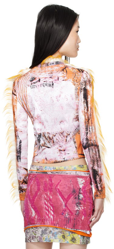 Crop Top Diesel Abstract Print Henley T-Shirt Rôznofarebný | A16505 0LKBA, 2