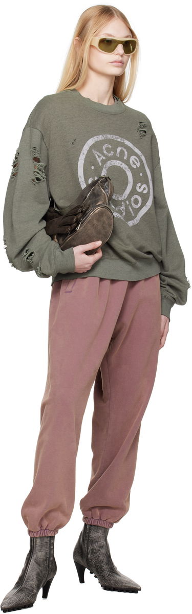 Mikina Acne Studios Green Printed-Logo Sweatshirt Zelené | CI0179-, 3