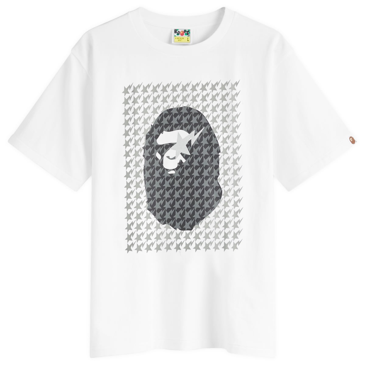 Tričko BAPE Houndstooth Ape Head Graphic T-Shirt Biela | 001TEK801035M-WH2, 1