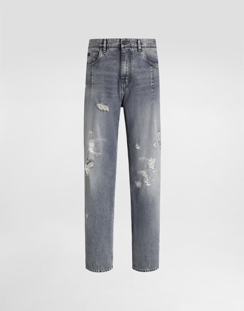 Džínsy Dolce & Gabbana Distressed Denim Trousers Šedá | GP16UDG8OJ1S9001