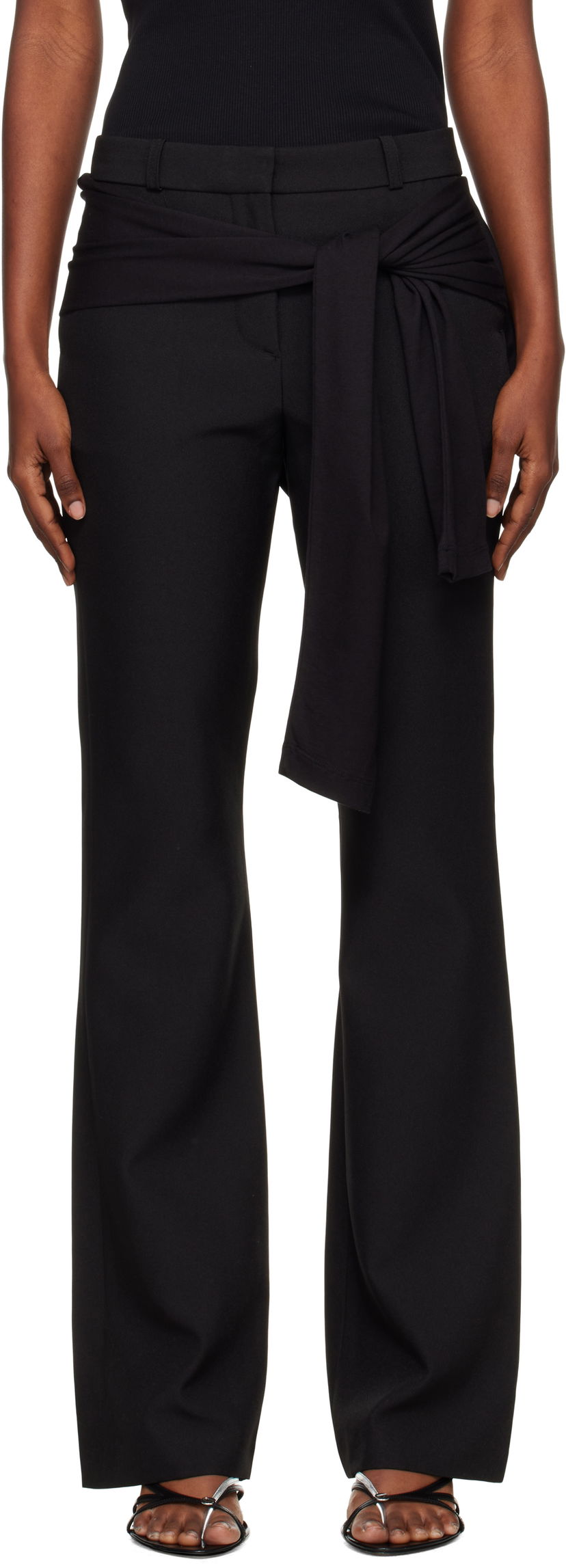 Nohavice Coperni Coperni Jersey Wrap Trousers Čierna | COPP140F3004