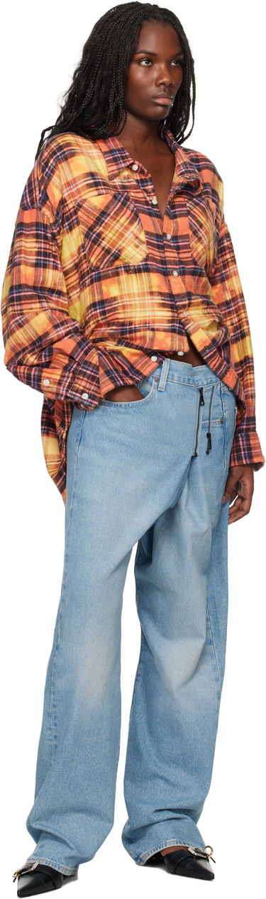 Košeľa R13 R13 Drop Neck Plaid Shirt Oranžová | R13WR015-R418B, 3