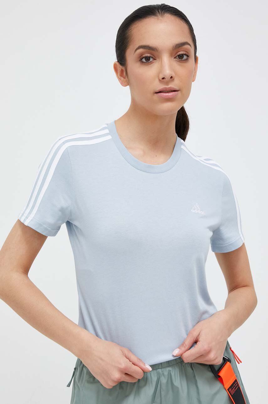 Tričko adidas Originals Essentials Slim 3-Stripes Tee Modrá | IM2788, 0