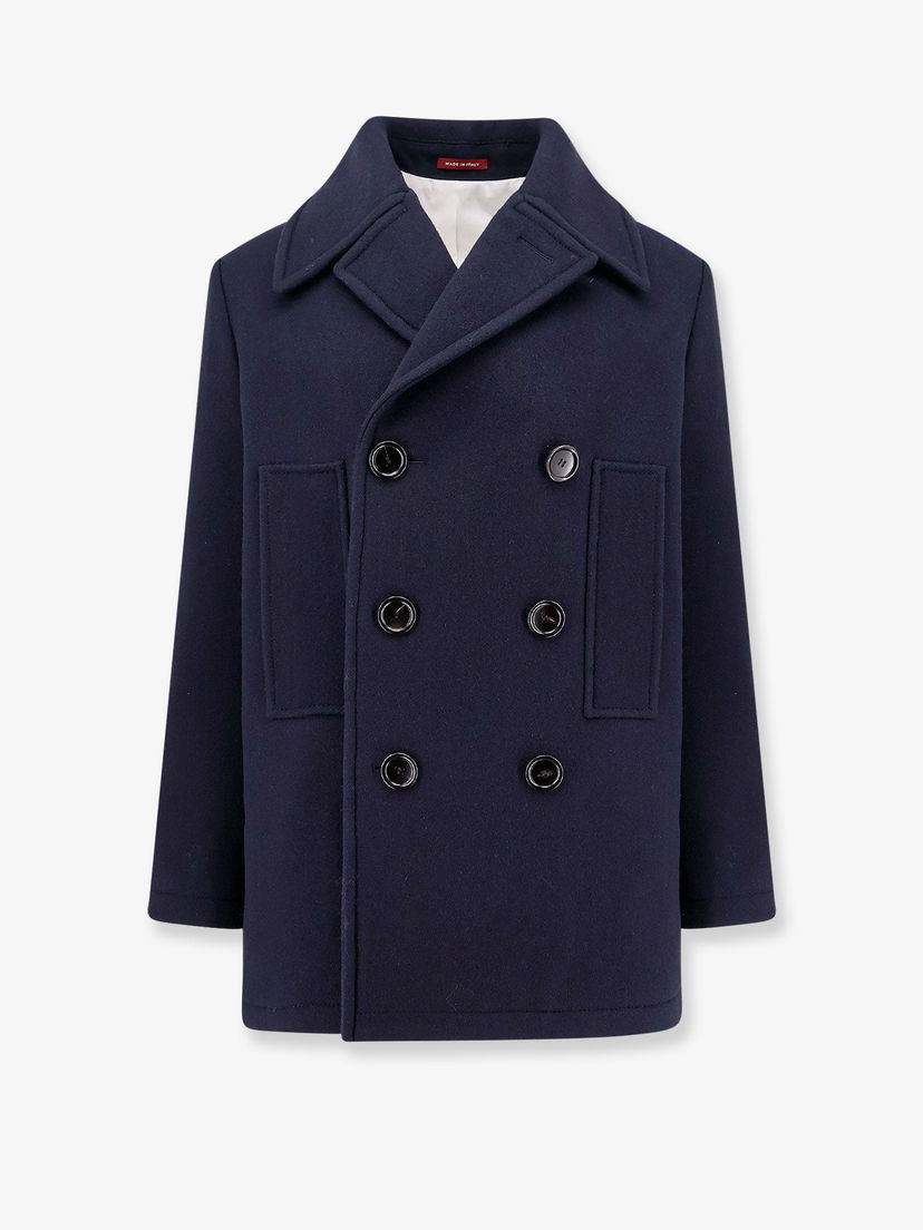 Kabáty Gucci Double-Breasted Coat Navy | 793666ZAPFU4440