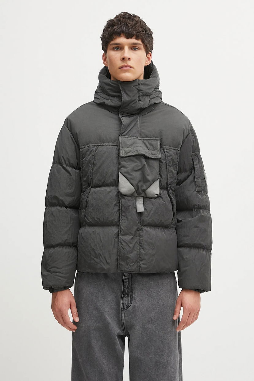 Prešívaná bunda C.P. Company C.P. Company Hooded Puffer Jacket Šedá | 19CMOW013A006369M