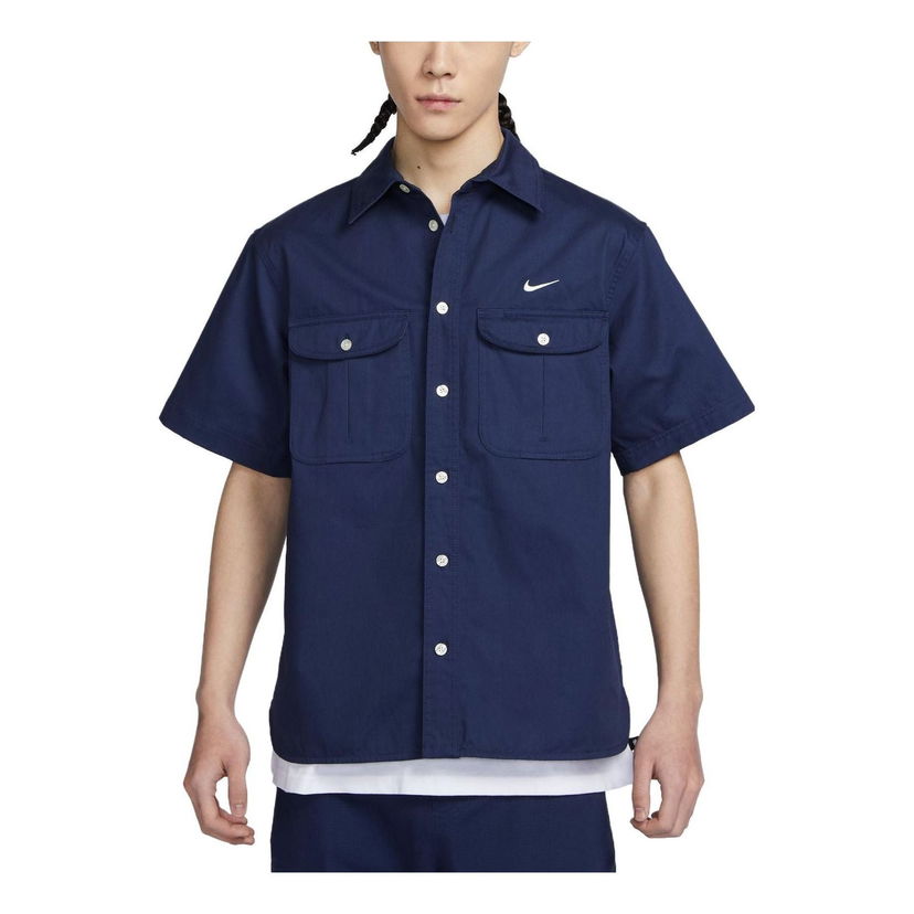 Košeľa Nike SB SB Short-Sleeve Woven Button-Down Shirt Navy | DV9076-410