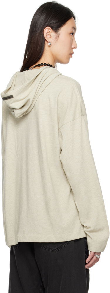 Mikina Fear of God Fear of God ESSENTIALS Long Sleeve Hoodie Béžová | 125SP257042FW, 2