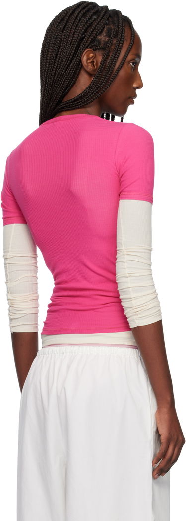 Tričko Baserange Ribbed Heart Cutout T-shirt Ružová | TTHTS-CR-WI25, 2