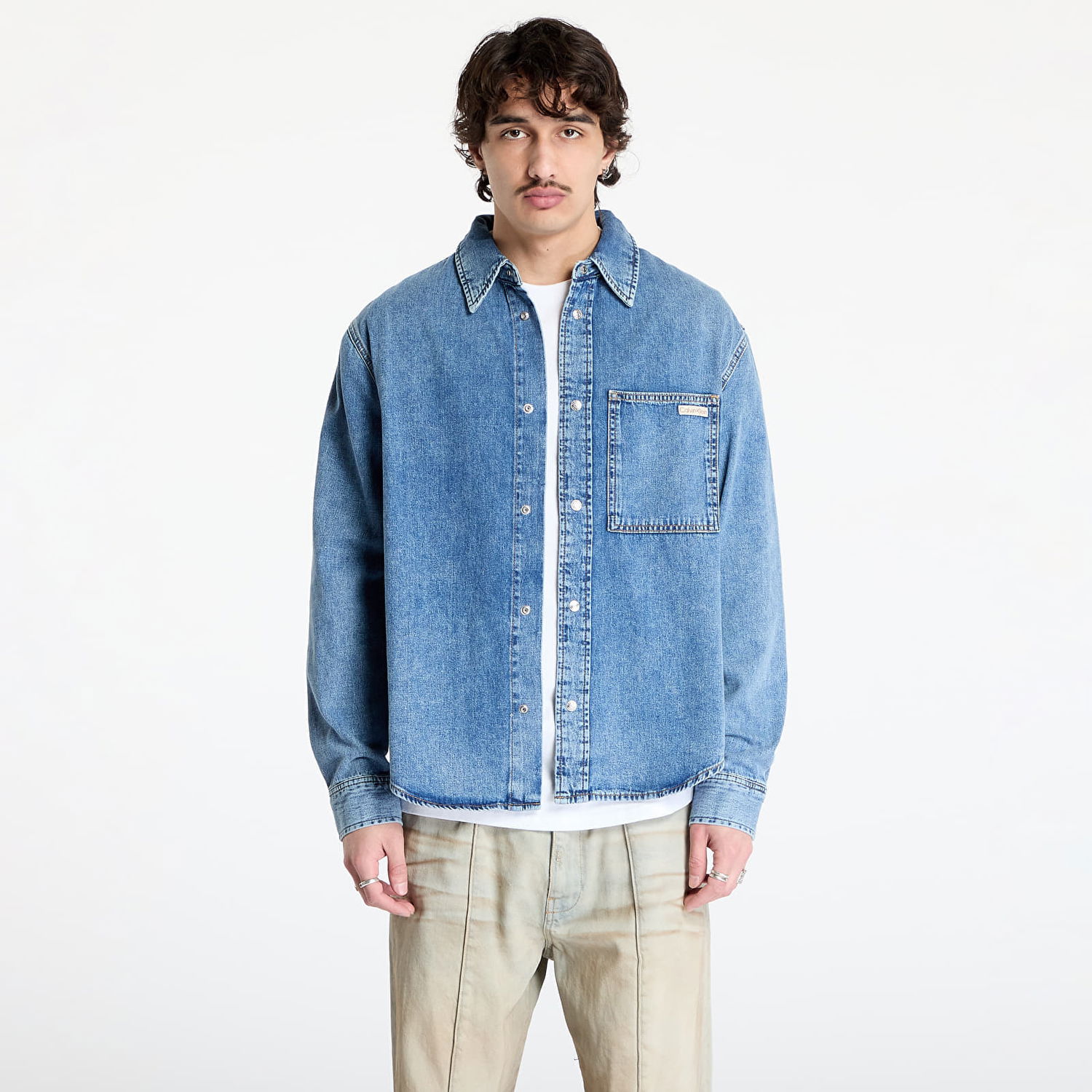 Košeľa CALVIN KLEIN Calvin Klein Jeans Regular Denim Shirt Modrá | J30J326561 1AA, 0