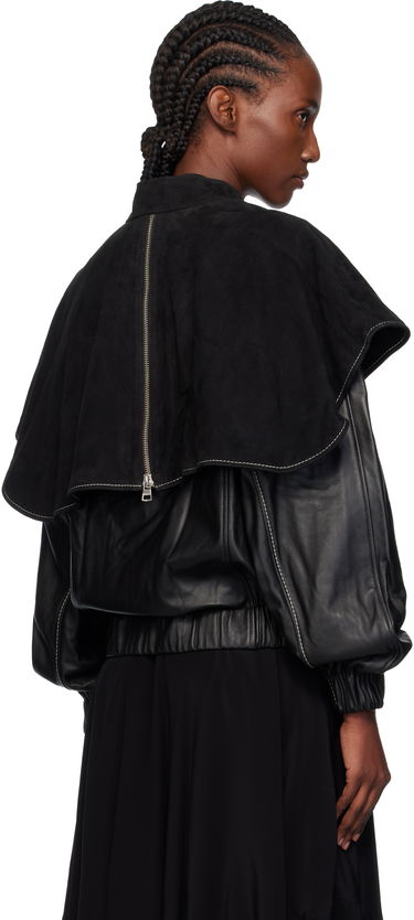 Bomber bunda JW Anderson JW Anderson Oversized Collar Leather Bomber Jacket Čierna | LJ0057-LT0122, 2