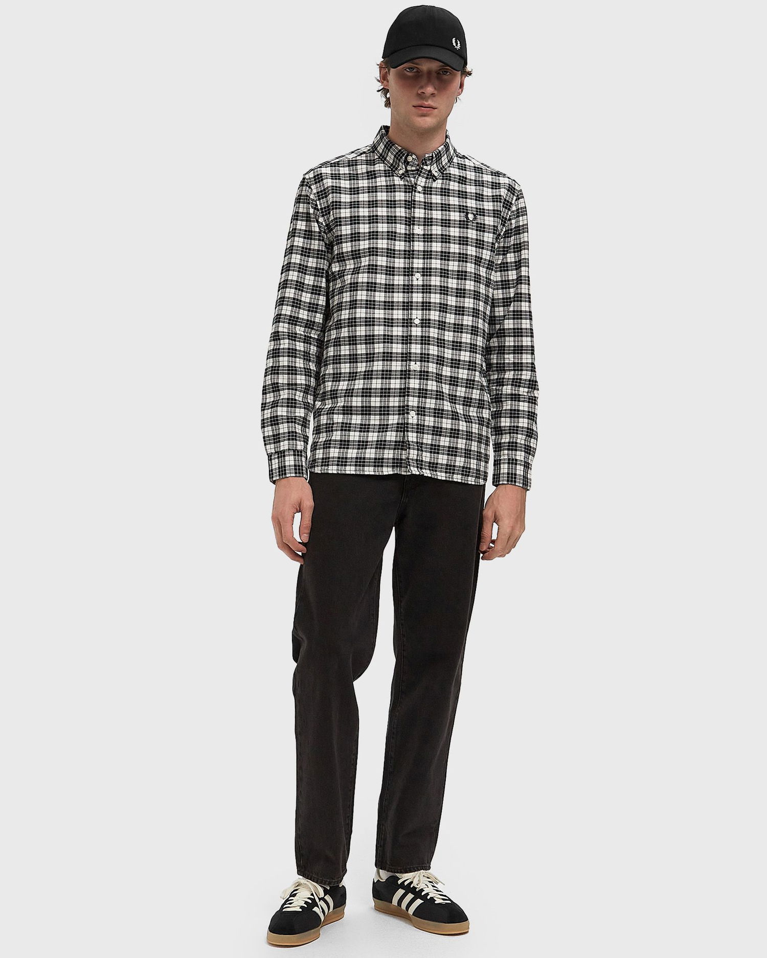 Košeľa Fred Perry Tartan Oxford Button-Down Shirt Čierna | M1743-560, 1