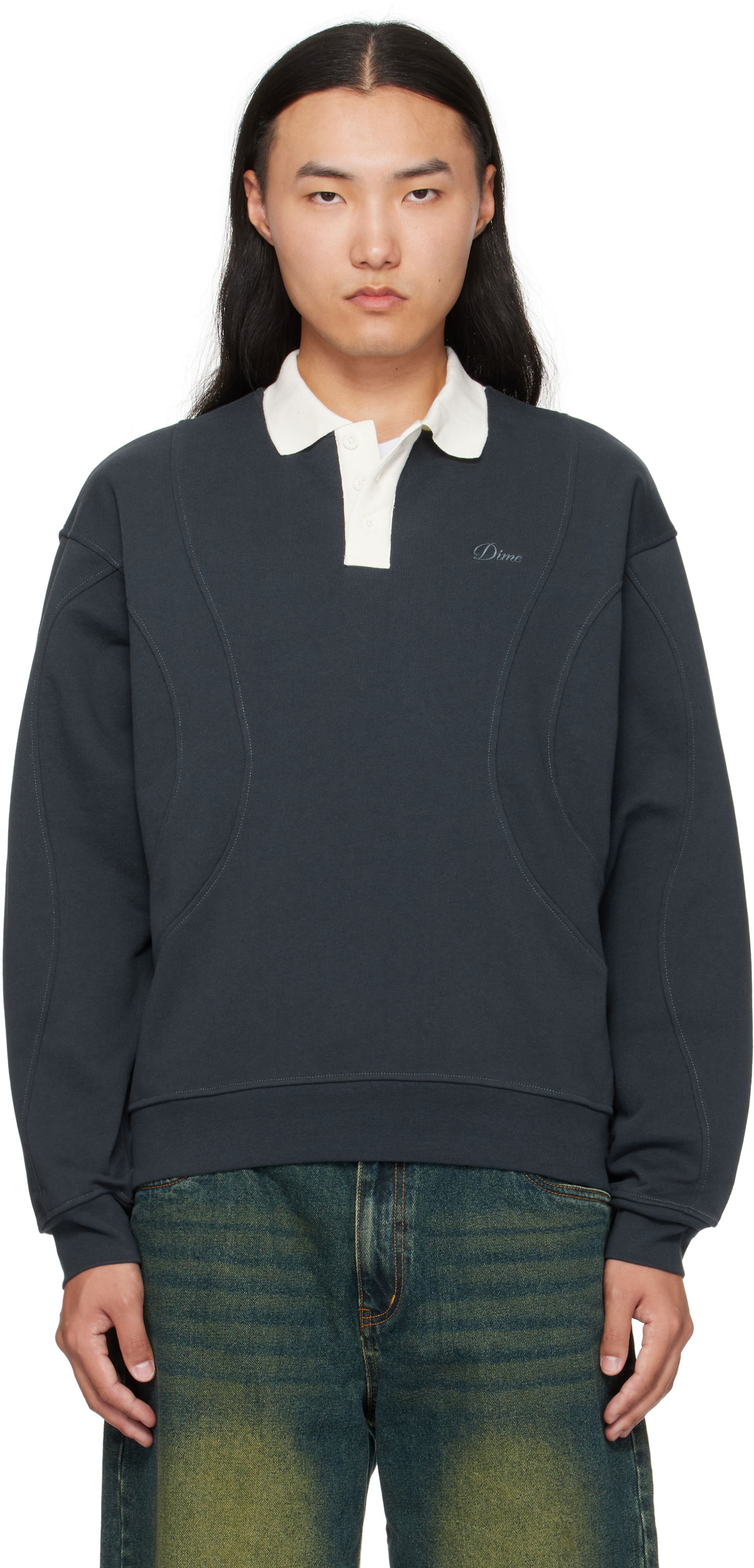 Polo tričko Dime Dime French Terry Rugby Polo Čierna | DIMEFA255NVY, 0