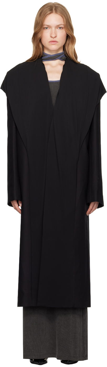 Kabáty Y/PROJECT Draped Hood Coat Čierna | 201CO003, 0