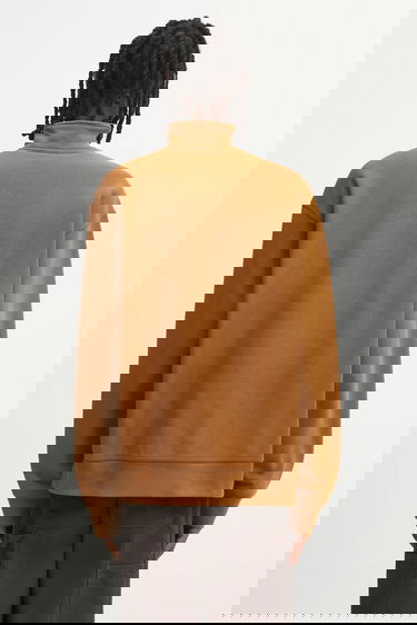 Mikina Carhartt WIP Half Zip American Script Sweatshirt Hnedá | I027014.HZXX, 2