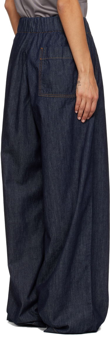 Džínsy Dries Van Noten Dries Van Noten Elasticated Waist Wide Leg Jeans Navy | 252-010936-2382, 2