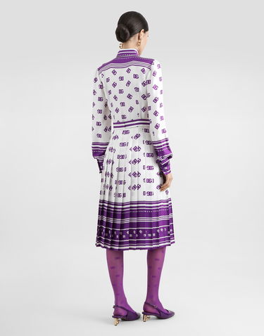 Šaty Dolce & Gabbana Dolce & Gabbana DG Logo All-over Print Twill Shirt Dress Fialová | F6TMNTHI1Z5HA9AP, 2