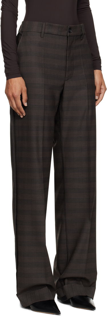 Nohavice Maison Margiela MM6 Maison Margiela Checked Tailoring Trousers Hnedá | S52KA0536 M35475, 1