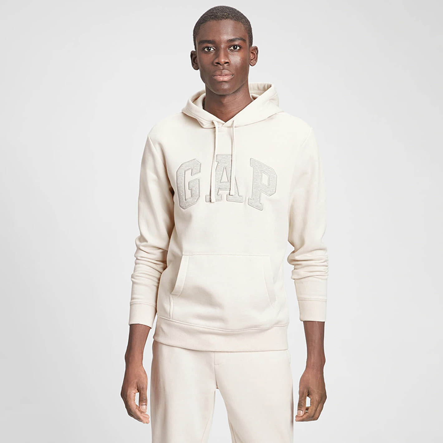 Mikina GAP Logo Pullover Hoodie Unbleached White Biela | 738102-10, 0