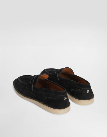 Doplnky Dolce & Gabbana Dolce & Gabbana Perforated Suede Penny Loafers Čierna | A50651A9T5980999, 2