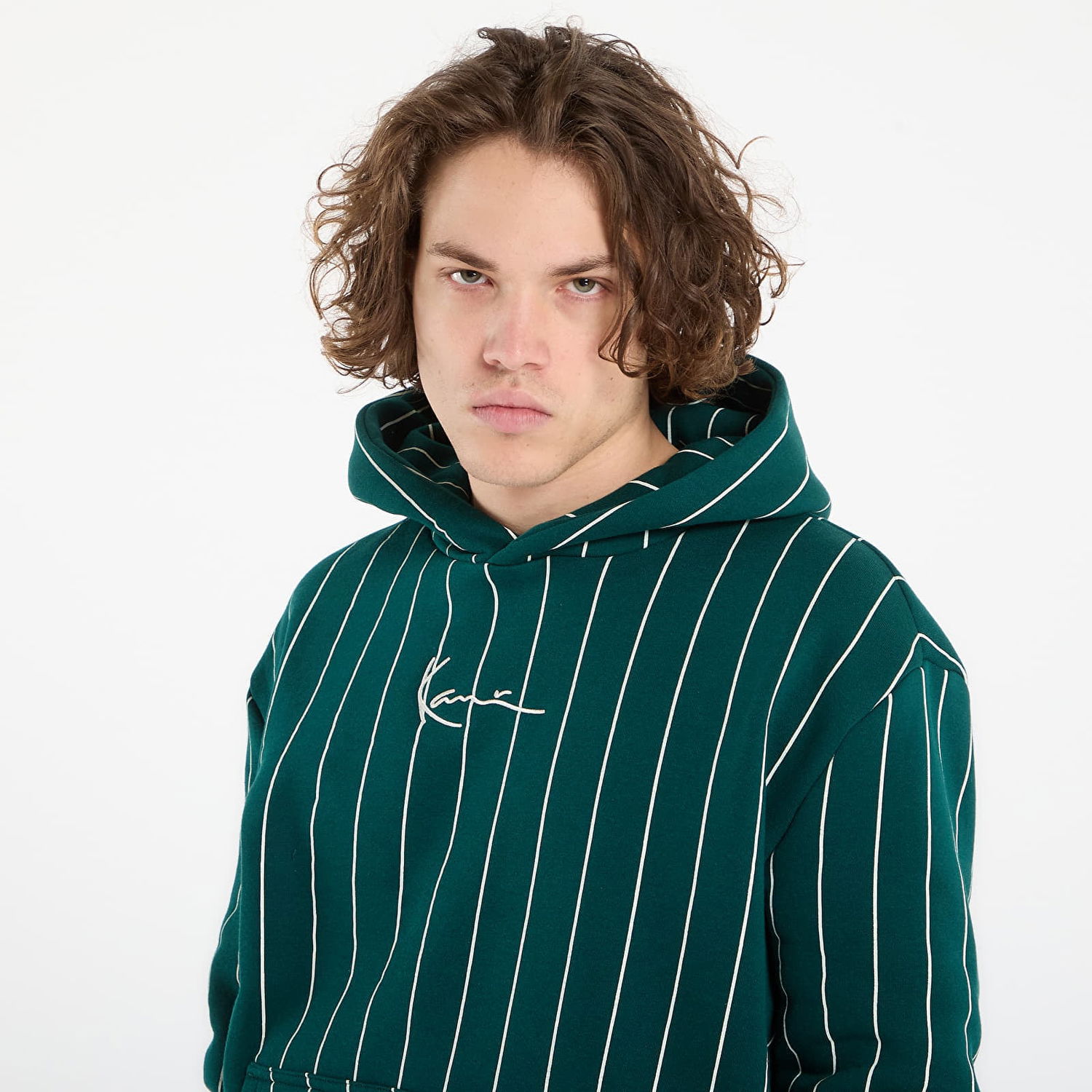 Mikina Karl Kani Karl Kani Small Signature Essential Pinstripe Hoodie Zelené | PD00008882, 1