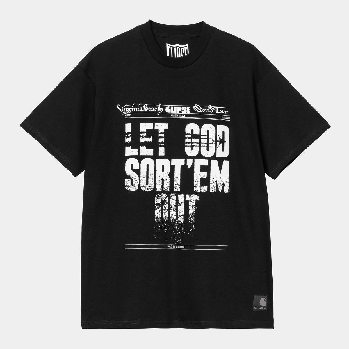 Tričko Carhartt WIP Clipse Virginia Beach World Tour 'LET COD SORT'EM OUT' S/S T-Shirt Čierna | I035162_5, 0