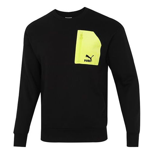 Sveter Puma PUMA Contrasting Zipper Pocket Sweatshirt Čierna | 535130-01, 0