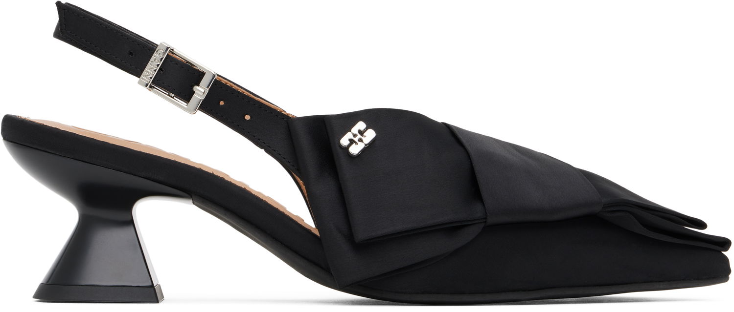 Tenisky a topánky GANNI GANNI Bow Kitten Heel Pumps Čierna | S2848, 0