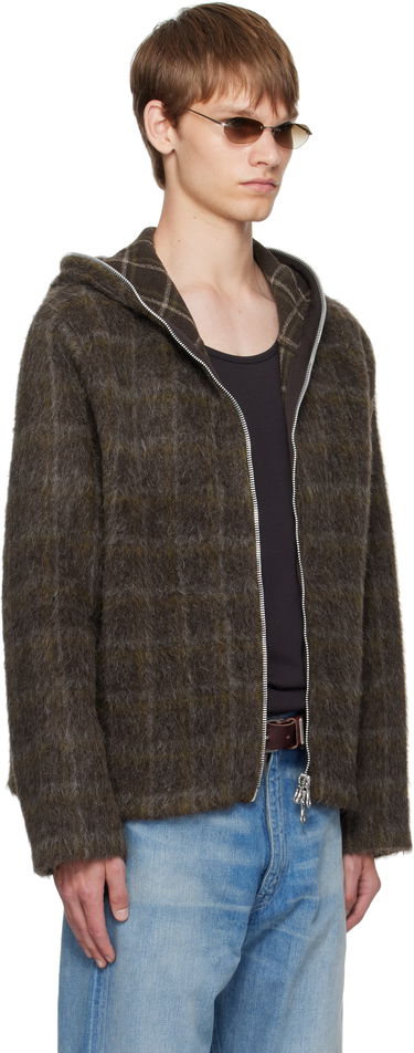 Mikina OUR LEGACY Our Legacy Mohair Zip Hoodie Hnedá | M4256FD, 3