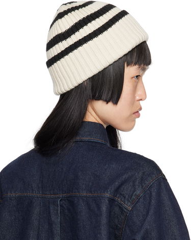 Kulicha TOTEME TOTEME Striped Rib Knit Beanie Béžová | 234-WSAHT186-YA0008, 2