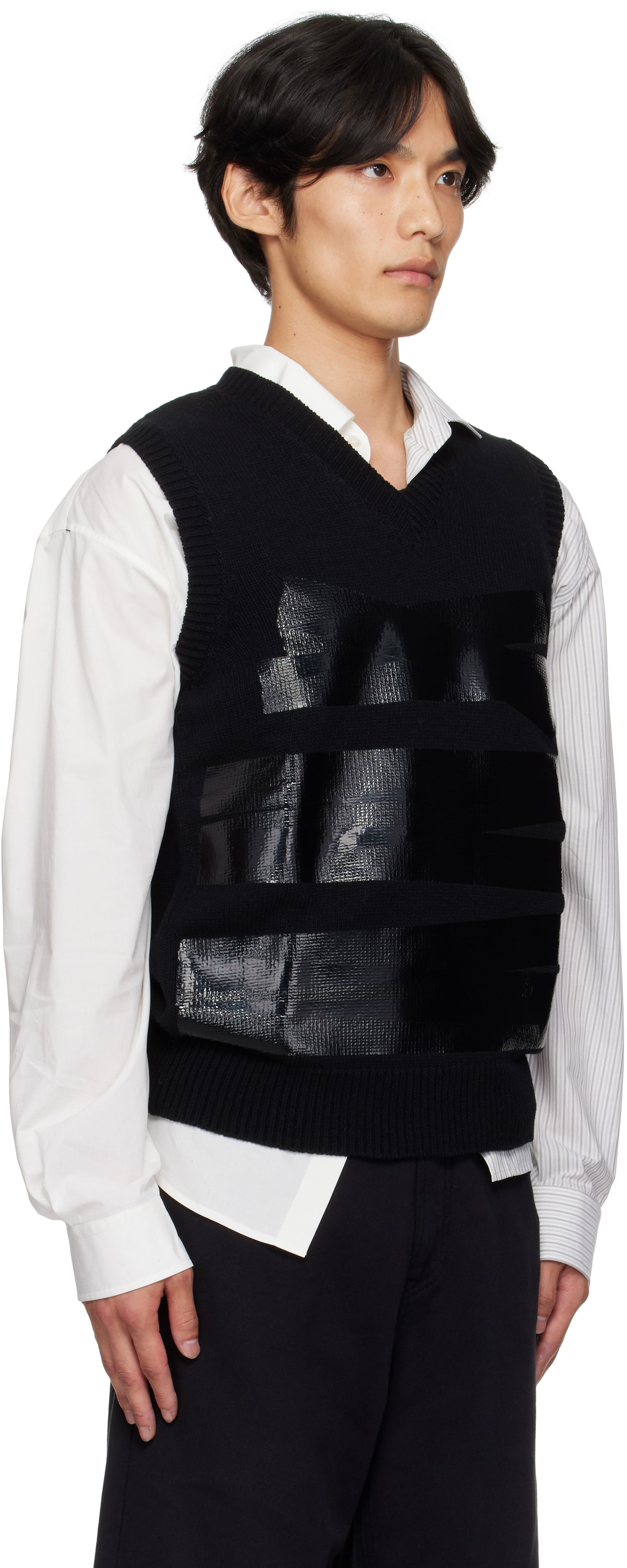 Vesta Maison Margiela MM6 Maison Margiela Taped Knit Vest Čierna | SH2FB0022 M13167, 1