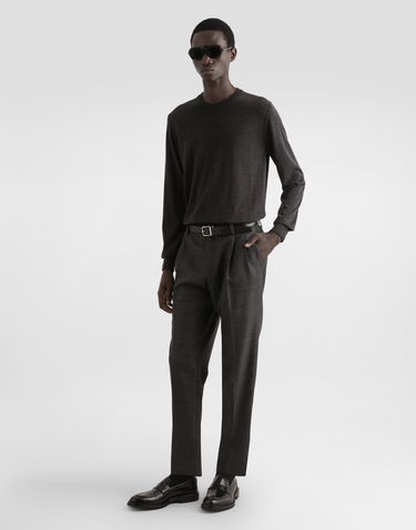 Nohavice Dolce & Gabbana Pleated Wool Trousers Šedá | GV4EETFU25ES8290, 1