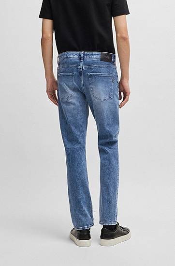 Džínsy BOSS Delaware Slim-Fit Stretch Denim Jeans Modrá | 50538533, 1