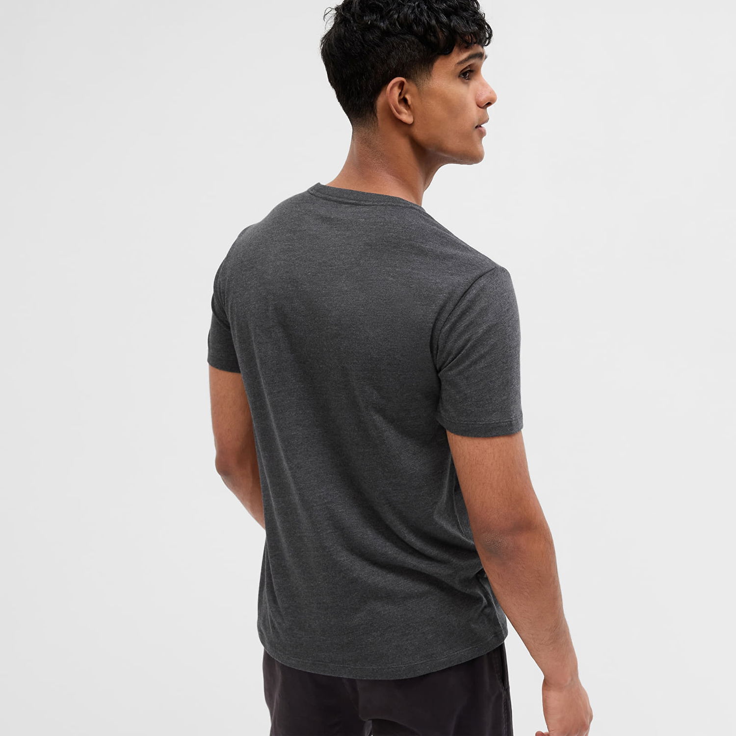 Tričko GAP Micro Logo Crew Neck Tee Charcoal Grey Šedá | 753766-02, 1