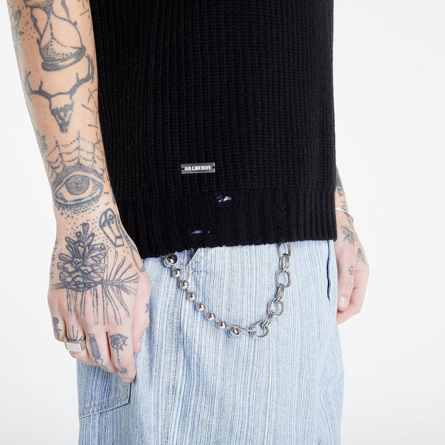 Vesta Han Kjøbenhavn Wool Long Knitted Vest Čierna | M-131767-001, 1