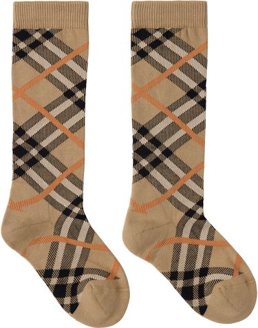 Ponožky Burberry Burberry Check Cotton Blend Knee-High Socks Béžová | 8108517, 0