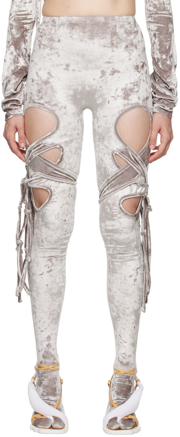 Legíny Ottolinger Ottolinger Velvet Tabi Leggings Šedá | 403003, 0