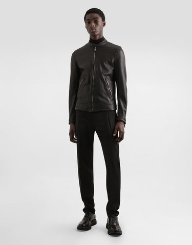 Bunda Dolce & Gabbana Dolce & Gabbana Zip Closure Leather Jacket Čierna | G9BUGLGJ744N0000, 1