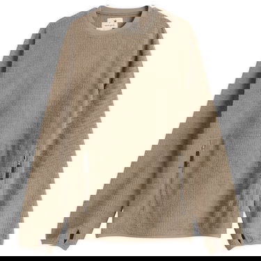 Mikina Snow Peak Textured Thermo Control Crew Neck Pullover with Zippered Pockets and Thumbholes Béžová | SW-25AU0050-GRY, 1